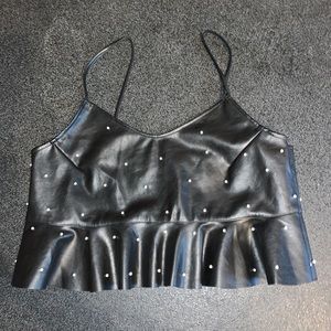 Women’s faux leather crop top